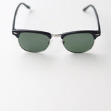Polarized Clubmaster Sunglasses / Black + Grey Green Lens