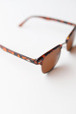 Polarized Clubmaster Sunglasses / Tortoise + Brown Lens