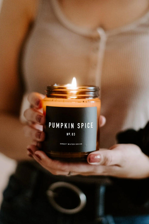 Pumpkin Spice Soy Candle - Amber Jar