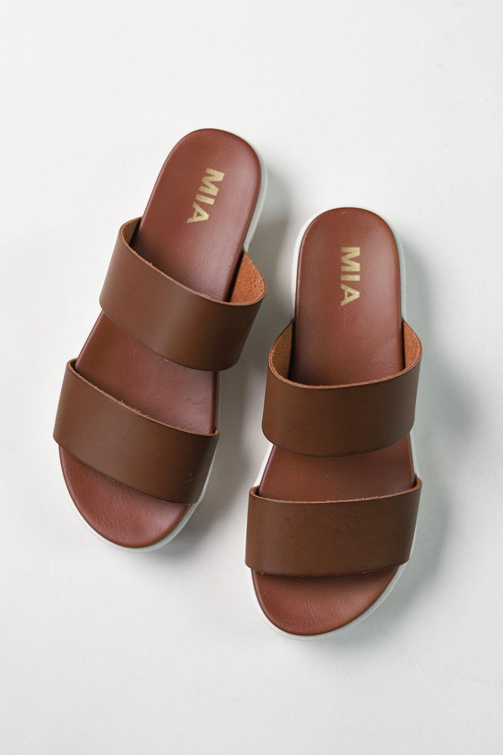 Saige Cognac Platform Sandals