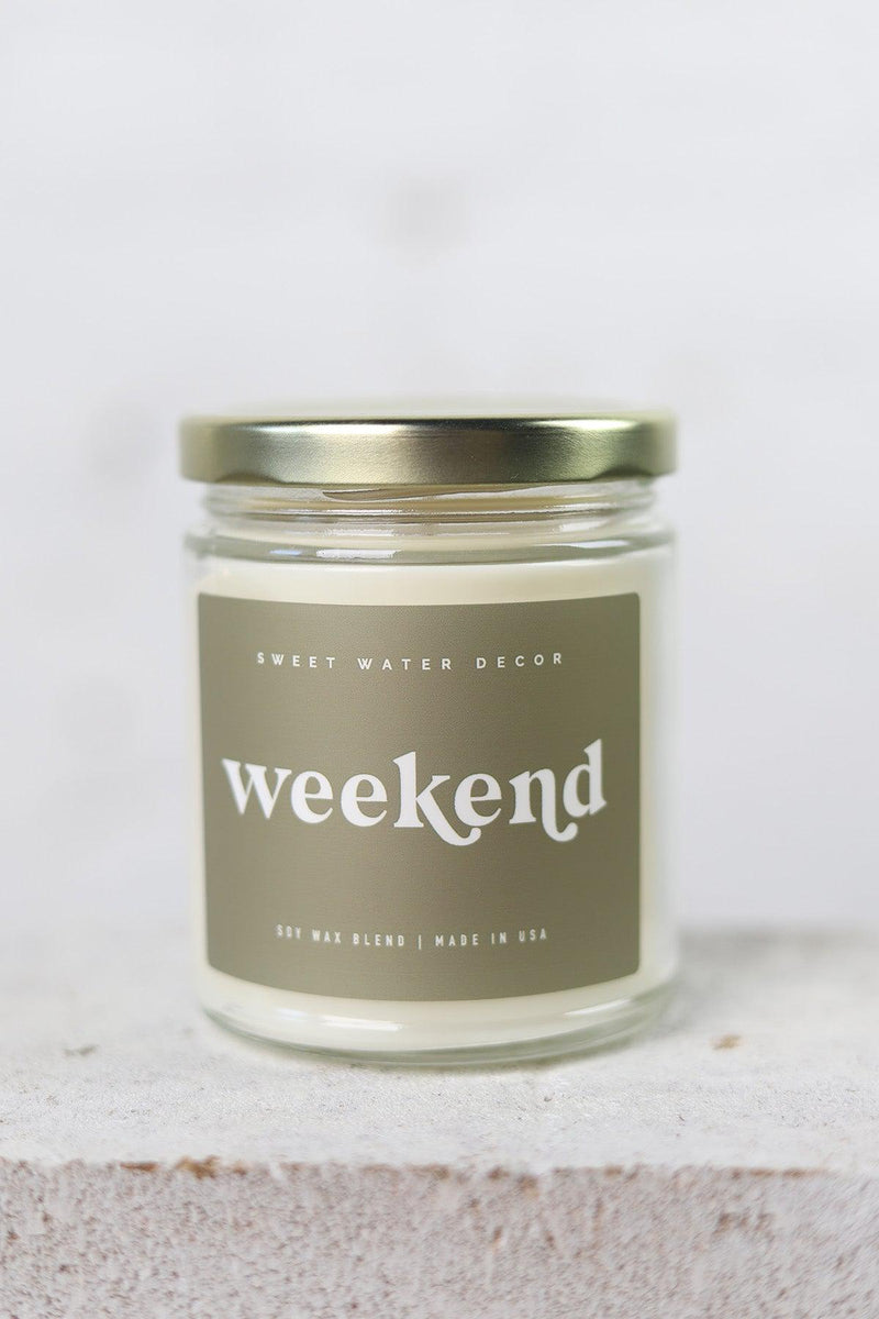 Weekend Soy Candle - Clear Jar - Olive Green